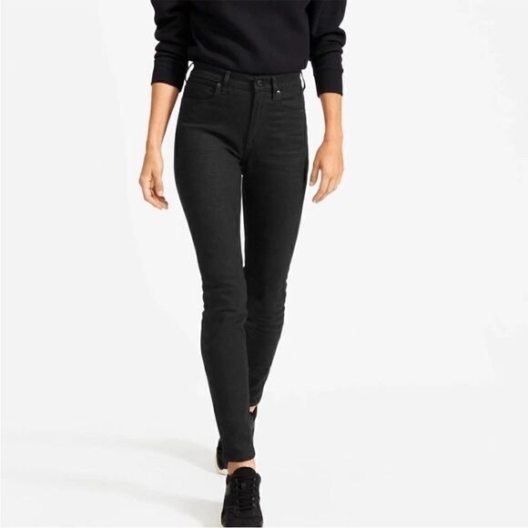 Everlane High Rise Skinny Ankle Black Denim Jeans Sz 29 Tall - Picture 1 of 10